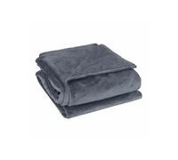 sourcing map- Couverture légère à carreaux en polaire de flanelle pour canapé, Gris foncé 78*90