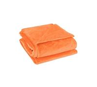 sourcing map- Couverture légère à carreaux en polaire de flanelle pour canapé, Orange 78*90