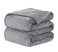 sourcing map Couverture Plaid Polaire Lit pour Canapé en Molleton Flanelle Microfibre Maille Peluche 330gsm Solide Légère Doux Chaude Gris Full/Queen(78"*90")