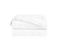 sourcing map- Couverture tricotée douce 100 % coton pour canapé et lit, blanc Twin (60*78)