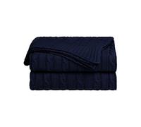 sourcing map- Couverture tricotée douce 100 % coton pour la maison Bleu marin 150 x 200cm