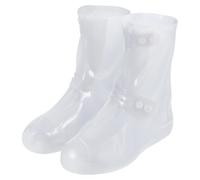 sourcing map Couvre-chaussures imperméables antidérapants avec double boucle pour femme, blanc, XXL (US8)