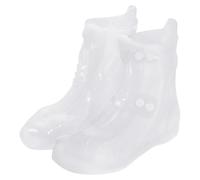 sourcing map Couvre-chaussures imperméables antidérapants avec double boucle pour homme et femme, blanc, XXL (US8)