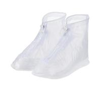 sourcing map Couvre-chaussures imperméables en PVC antidérapant avec fermeture éclair pour femme, blanc, XX-Large