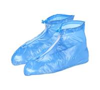 sourcing map Couvre-chaussures imperméables en PVC antidérapant avec fermeture éclair pour femme, bleu, XX-Large
