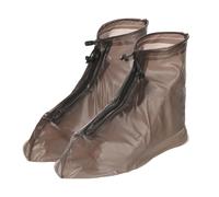 sourcing map Couvre-chaussures imperméables en PVC antidérapant avec fermeture éclair pour femme, marron, XX-Large