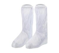 sourcing map Couvre-chaussures imperméables en PVC antidérapant avec fermeture éclair pour homme et femme, blanc, XX-Large
