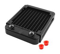 sourcing map CPU Ordinateur 10 Aluminium Tubes Eau échangeur Refroidissement 120mm Noir radiateur