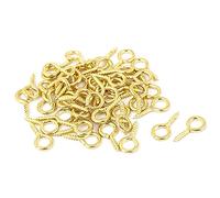 sourcing map Crochet à Visser Piton Gond 0.07"x0.55" Vis Oeil Autotaraudeuse Cintre Doré 50Pcs