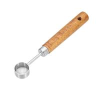 sourcing map Cuillère à mesurer, cuillère à café en acier inoxydable de 2,5 ml avec poignée en bois pour café moulu, thé, sucre, cuisson, pâtisserie, bois