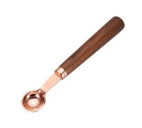 sourcing map Cuillère à mesurer, cuillère à café en acier inoxydable de 2,5 ml avec poignée en bois pour café moulu, thé, sucre, cuisson, pâtisserie, or rose