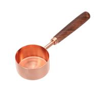 sourcing map Cuillère à mesurer de 80 ml en acier inoxydable avec poignée en bois pour café moulu, thé, sucre, cuisson, pâtisserie, or rose