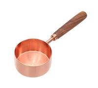 sourcing map Cuillère à mesurer en acier inoxydable de 125 ml avec poignée en bois pour café moulu, thé, sucre, cuisson, pâtisserie, or rose