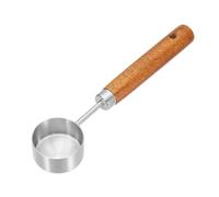 sourcing map Cuillère à mesurer en acier inoxydable de 15 ml avec poignée en bois pour café moulu, thé, sucre, cuisson, pâtisserie, bois