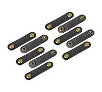 sourcing map Cuir Câble Attache Cuir Cordon Organisateur 63x16mm Câble Sangles Câble Cuir Clips Noir écouter Cordon Gestion pour Câble, Fil, Paquet de 10
