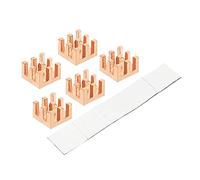 sourcing map Cuivre Radiateur 6x6x4mm avec Auto Adhésif pour IC Chipset Refroidisseur Paquet de 5