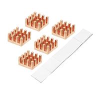 sourcing map Cuivre Radiateur 9x9x5mm avec Auto Adhésif pour IC Chipset Refroidisseur Paquet de 5