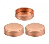 sourcing map Cuivre Terminal Capuchon Tuyau Raccord Sueur Bouchon Raccordement 22mm(7/8") Diamètre Interne pour Eau Tuyau Plomberie Paquet de 3