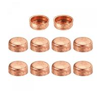 sourcing map Cuivre Terminal Capuchon Tuyau Raccord Sueur Bouchon Raccordement 9.52mm(3/8") Diamètre Interne pour Eau Tuyau Plomberie Paquet de 10