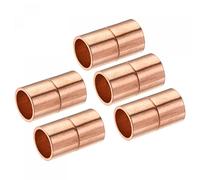 sourcing map Cuivre Tube Couplage 8mm Droit Connexion Adaptateur Joint Connecteur avec Roulé Tuyau Stop C x C Souder Connexion pour Plomberie 5Pcs