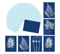 sourcing map Cyanotype Lot de 24 feuilles de papier pour loisirs créatifs - Haute sensibilité - Bleu clair - 10,4 x 15,7 cm (A6)
