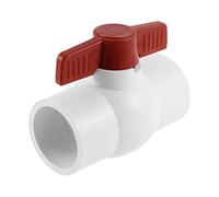 sourcing map d'alimentation en eau 50 mm à 50 mm complète Port U-pvc Ball Valve Rouge Blanc