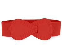 sourcing map Dame Numéro 8 boucle verrouillage panneau Ceinture élastique bleu Sangle rouge Taille ajustée: 25 "/ 63,5 cm - 37" / 94 cm