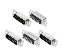 sourcing map DB26 26 épingle 3 rangée Soudure Genre Panneau Accessoire D-sub mâle fiche Connecteur Adaptateur 5PCS