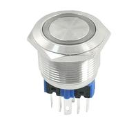 sourcing map DC 24 V LED rouge A-250 V DPST ON-OFF 22 mm momentané bouton poussoir en acier inoxydable interrupteur