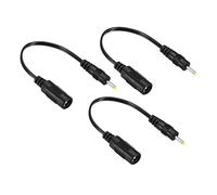 sourcing map DC 5.5x2.1mm Femelle à 2.5x0.7mm Mâle Rallonge Câble Alimentation Adaptateur Prise Cordon pour LED Lampe Caméra CCTV, Noir Paquet de 3