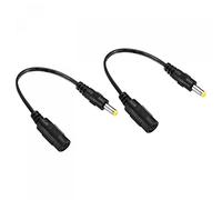 sourcing map DC 5.5x2.1mm Femelle à 4.8x1.7mm Mâle Rallonge Câble Alimentation Adaptateur Prise Cordon pour LED Lampe Caméra CCTV, Noir Paquet de 2