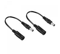 sourcing map DC 5.5x2.1mm Femelle à 5.5x2.5mm Mâle Rallonge Câble Alimentation Adaptateur Prise Cordon pour LED Lampe Caméra CCTV, Noir Paquet de 2