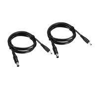 sourcing map DC 5.5x2.1mm Mâle vers 3.5x1.35mm Mâle Rallonge Câble Alimentation Adaptateur Prise 100cm Cordon pour LED Lampe Caméra CCTV, Noir Paquet de 2