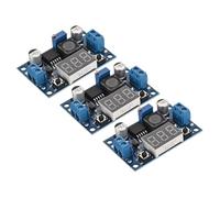sourcing map DC-DC Buck Convertisseur Régulateur de tension réglable Module Buck LM 2596 avec affichage LED Voltmètre Bleu 4-40 V à 1,25-37 V 3 A 3 Pcs