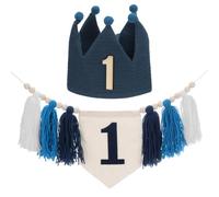 sourcing map Décorations réutilisables pour 1er anniversaire avec bannière | Lot de décorations réutilisables pour premier anniversaire pour accessoires photo, diadème, bandeaux, cadeaux