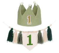 sourcing map Décorations réutilisables pour 1er anniversaire avec bannière | Lot de décorations réutilisables pour premier anniversaire pour accessoires photo, diadème, bandeaux, cadeaux