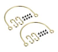 sourcing map Demi-Cercle Sac-à-Main Poignée Cadre, 2Pcs 6.3" Métal Sac-à-Main Poignées Pochette Sac Poignées Remplacement pour Sac-à-Main Fabrication DIY, Doré