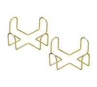 sourcing map Dessous Verre Support, 2pcs 1.77" - Fer Métal Dessous Verre Stockage Étagère pour Deux Rond et Carré, Maintient 4 sous-Verres (Or)