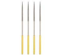 sourcing map Diamant Aiguille Fichiers 3mm x 140mm Rond Catégorie File Poignées Main Instrument pour Métal Bois Pierre Marbre 4pcs