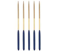sourcing map Diamant Aiguille Limes, 3mm x 140mm Titane Enduit Rond Limes Main Outil avec TPU Poignée pour Métal Pierre Bois 5pcs