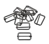 sourcing map Diapositives Boucles, 10pcs 25x25x4.8mm Métal Rectangle Ajusteur Triglide Glissière Rouleau Pin Curseur Sangle pour Ceinture Sacs DIY Accessoires, Foncé Gris