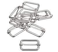 sourcing map Diapositives Boucles, 10pcs 50x20x4.8mm Métal Rectangle Ajusteur Triglide Glissière Rouleau Pin Curseur Sangle pour Ceinture Sacs DIY Accessoires, Argent Ton