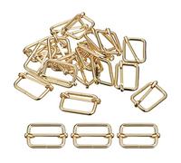 sourcing map Diapositives Boucles, 20pcs 32x20x3.8mm Métal Rectangle Ajusteur Triglide Glissière Rouleau Goupille Curseur Sangle pour Ceinture Sacs DIY Accessoires, Or Ton