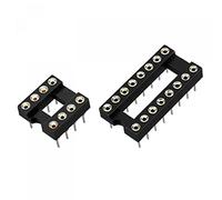 sourcing map DIP IC Puce Prise Adaptateur, 2,54mm Pas 2 Rangée, 8 et 16 Broches rondes à souder Ensemble 20pcs