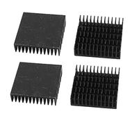 sourcing map Dissipateur Aluminium Refroidisseur Dissipateur Chaleur Noir 40 MmX40mmX11mm 4Pc