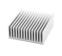 sourcing map Dissipateur Dissipateur Aluminium ailettes refroidissement Couleur Argenté 50mm x 50mm x 20mm