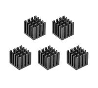sourcing map Dissipateur Thermique à Encoche en Croix pour MOS GPU IC Puce Noir 15 x 15 x 15mm 5Pcs