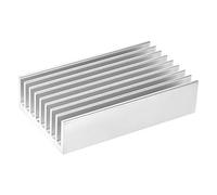 sourcing map Dissipateur Thermique à Encoche Parallèle pour MOS GPU IC Puce Argent 100 x 60 x 25mm