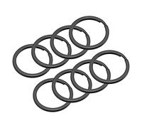 sourcing map Divisé Porte-clés Anneaux, 30mm/1.2pouce Rond Plat Clé Support pour Clés Organisation, Décoration, Carbone Acier, Noir, 8Pcs