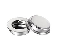 sourcing map Doigt Affleurant Tirer Poignée 16pcs 25mm/0.98" Trou Diamètre Plane Tiroir Porte Poignée Argenté